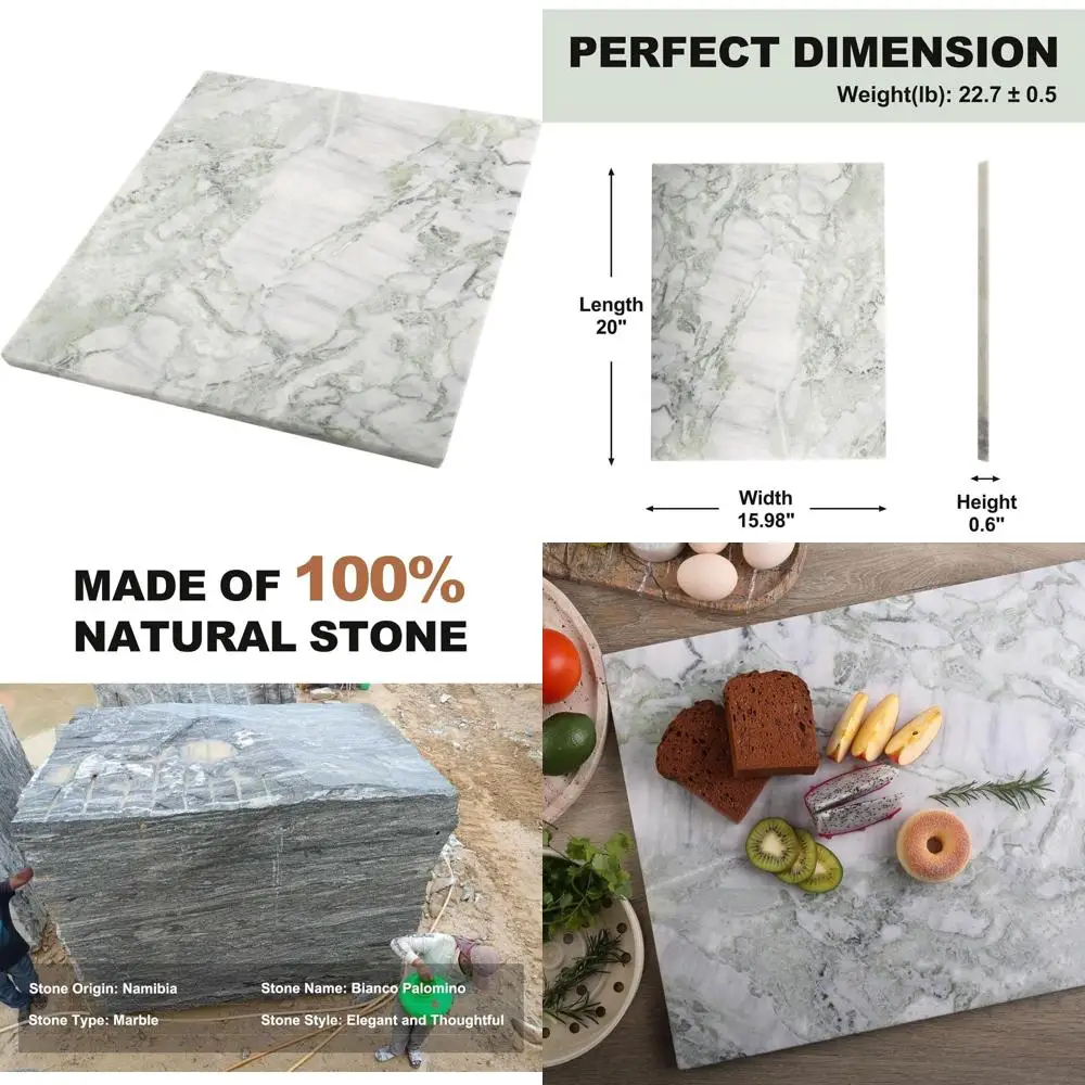 

Large 16x20 African Natural Marble Cheese Board - Handcrafted for Kitchen, Charcuterie, Pastry | Perfect Wedding or Housewarming