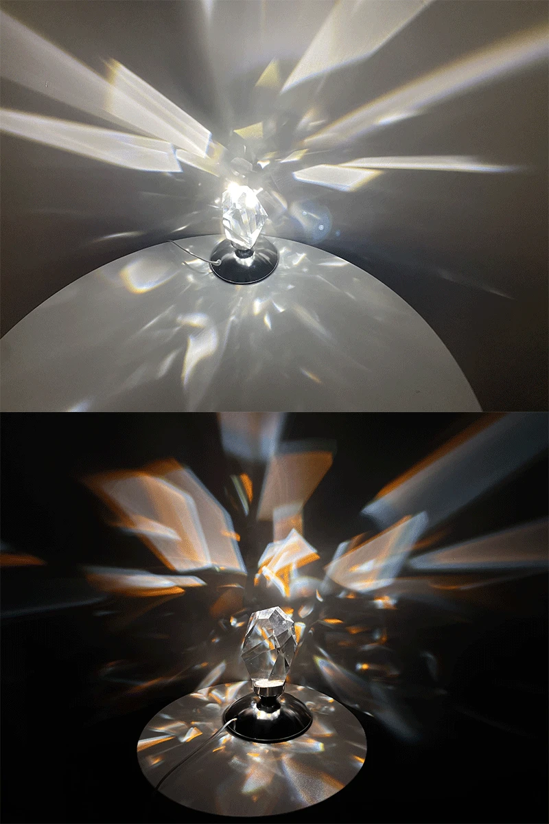 Light Shadow K9 Crystal Stone Lamp 16 color RGB Control Diamond Table Light Fashion Design Home Decoration Bedroom Living Room