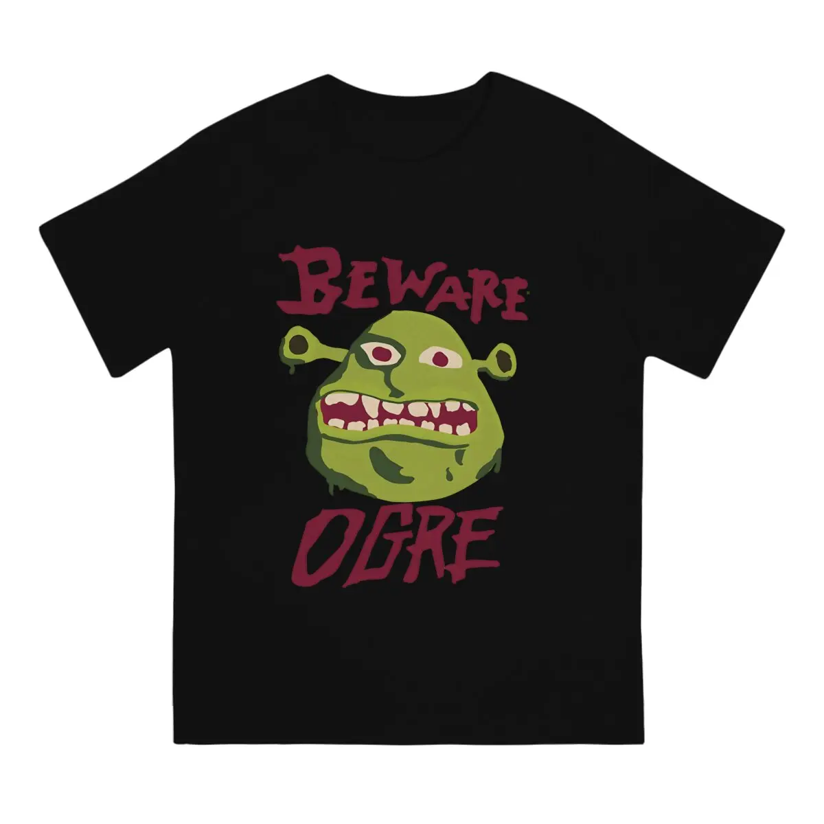 Shrek Cartoon Movie Beware Ogre Tshirt Homme Men's Tees Blusas Cotton T Shirt For Men