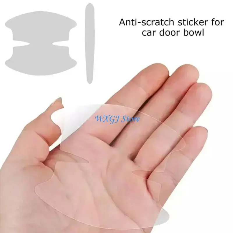 

37JE Anti Scratch TPU Car Door Handle Guards Sheets Auto Healing Scratch Resistant Film 8PCS for Paint Preservation Defense