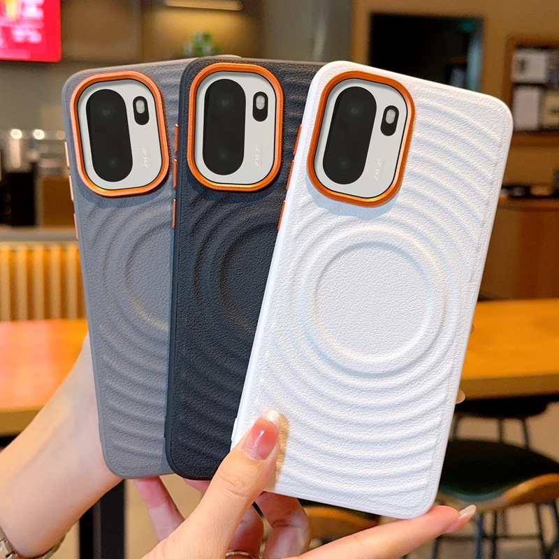 حافظة لهاتف OnePlus ACE 6 ELVEV غطاء هاتف حماية مغناطيسي فاخر بنمط تموج من جلد البولي يوريثان مقاوم للسقوط #1