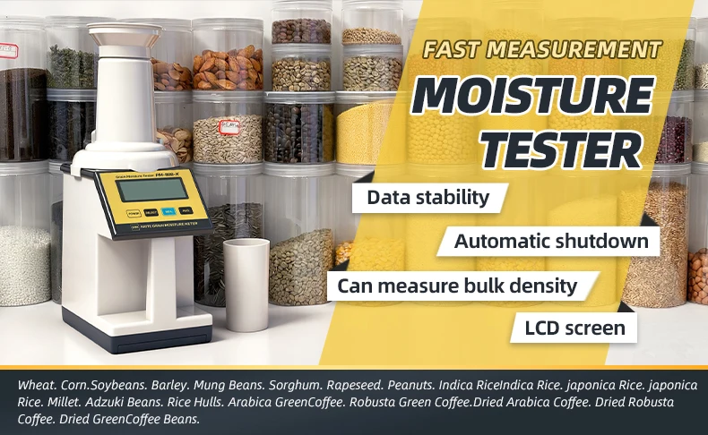 Grain Moisture Meter for Lab Use, Green Coffee Bean Wheat Corn Moisture Tester 35 Grains Measurable With Bulk Density