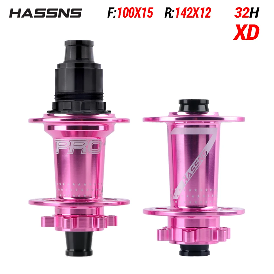 HASSNS PRO7 自転車ホイールハブ,24/32穴,jアーム,スルーアクスル