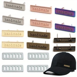 5pcs Handmade rectangular metal handmade clothing labels wallet hat shoes scarf card handmade letter labels DIY accessories