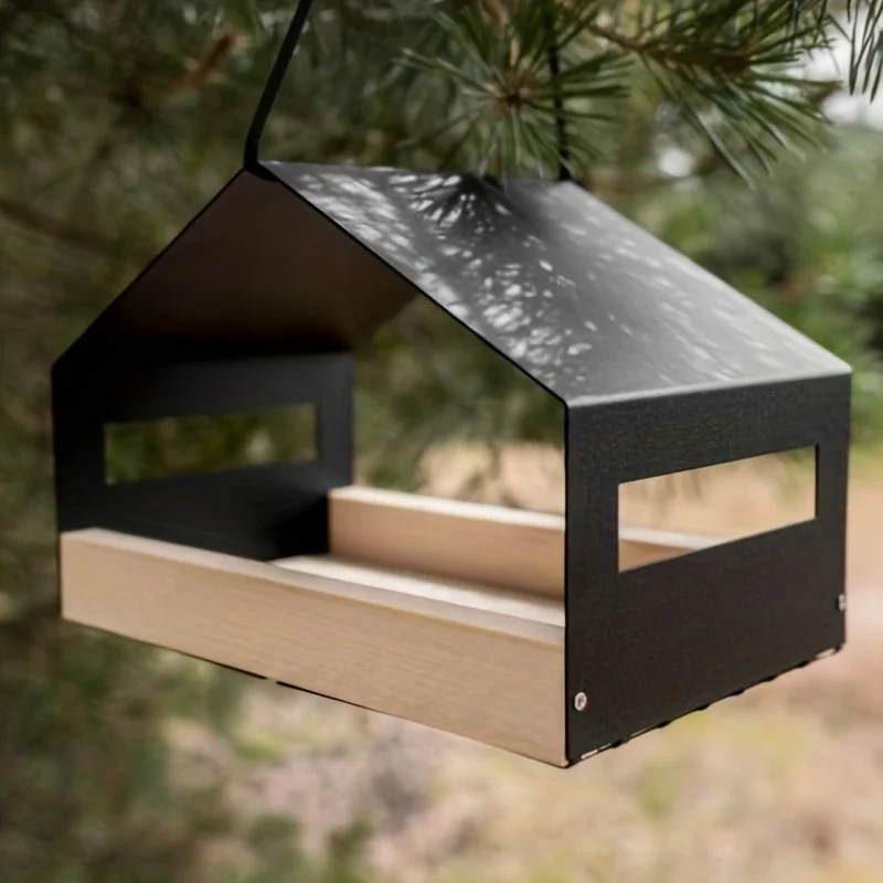 Hanging Bird House for Garden Outdoor Decor |   Weatherproof Hummingbird Feeder Shelter with  for Backyard Patio Wildlife