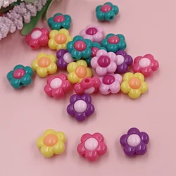 Fashion 10pcs Acrylic Solid Color Flower Loose Beads for Bracelet Necklace Pendant Jewelry Making Accessories