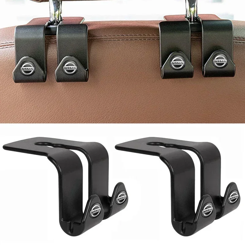 Seat Back Duoble Hook Holder for Nissan Nismo Juke Note Sylphy Badge Qashqai X Trail Almera Leaf Murano Styling Auto Accessories