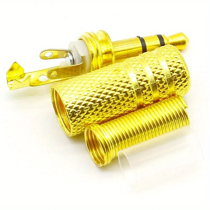 10pcs/lot gold plated 3.5mm plug RCA Audio Connector RCA audio plug 3.5 jack Stereo Headset Dual Track Headphone