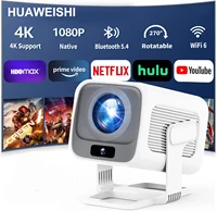 HUAWEISHI 4K Proyector Android Nativo Portátil 1080P Enfoque Automático 600ANSI Video cine en casa Proyector led hd para exteriores