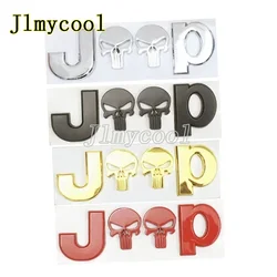 3D Metal Skeleton Rear Trunk Emblem Badge Sticker Decals Skull Car Styling Accessories For Chrysler Grand Cherokee Wrangler