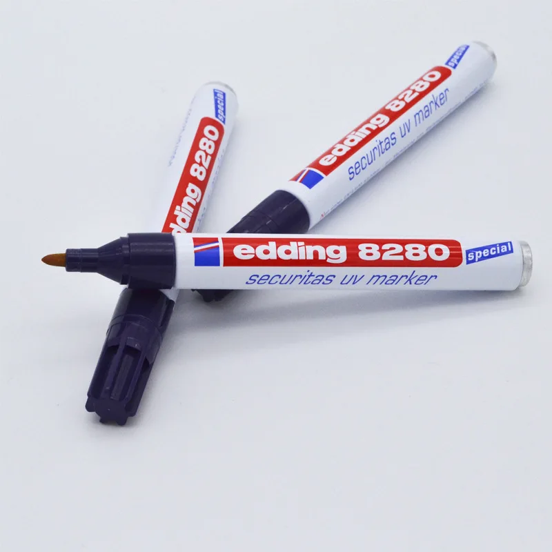 Edding-Surligneur huileux UV Pro, stylo invisible, encre de 1mm en continu, marqueurs UV, surbrillance pour poignées, jeu, carte, 8280