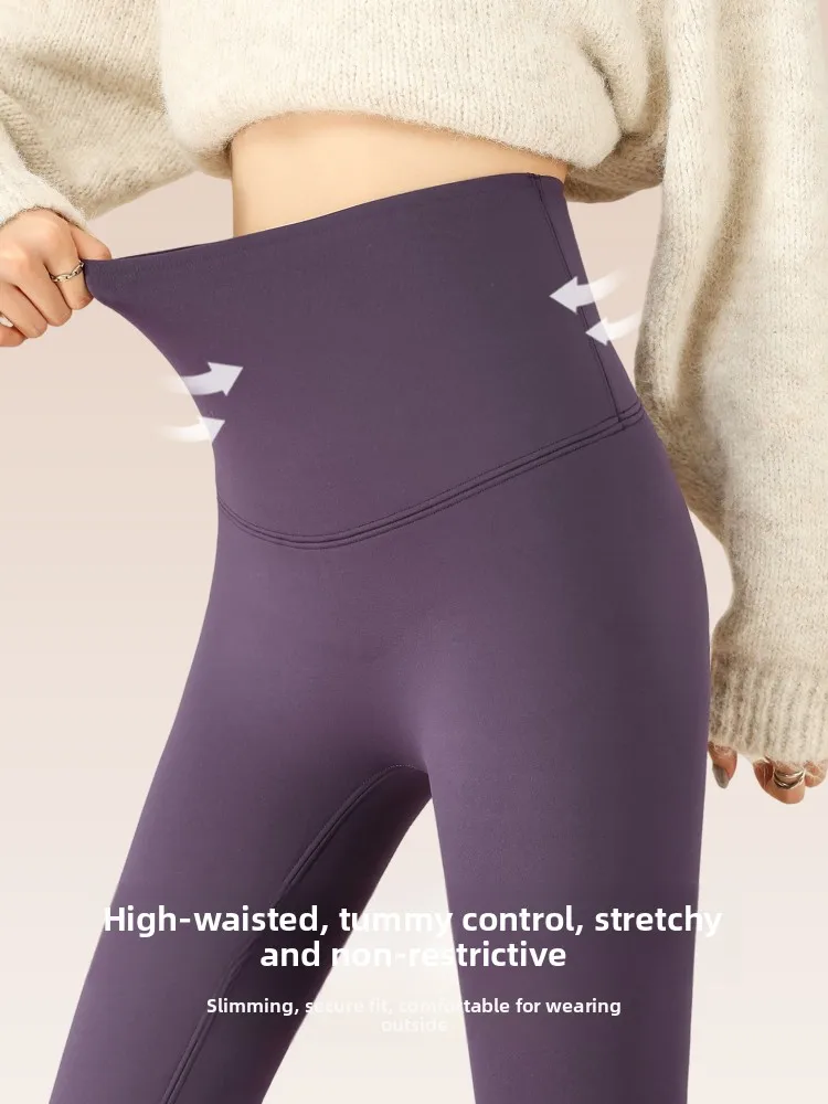 Bla thiened fce calças de yoga femininas outono inverno cintura alta calças compridas emagrecimento efeito visual não volumoso gelo neve danny