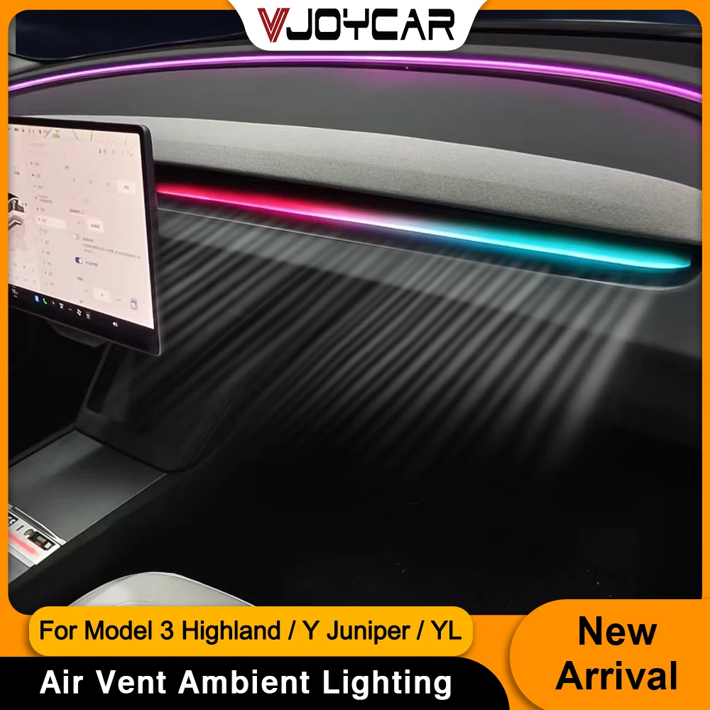 

Vjoycar Air Outlet Atmosphere Lighting Kit for Tesla New Y Juniper Model 3 Highland Dynamic Ambient Lamp Interior Musical Rhythm