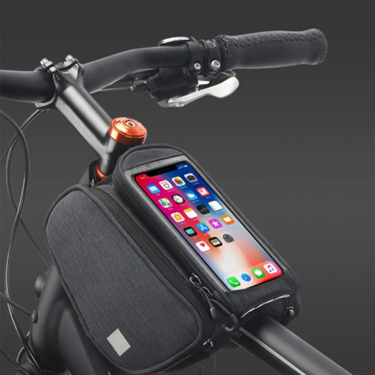 

1Pcs Durable Bike Seat Bag Weatherproof Tear Resistant Large Capacity Reflective Strap Rear Seat Storage Black