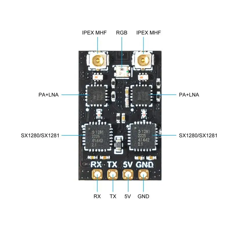BETAFPV SuperD ELRS 2.4GHz Receiver Dual RF Chains Dual T Antenna TCXO 100mW Telemetry For FPV Drone Fixed Wing Aircraft Build