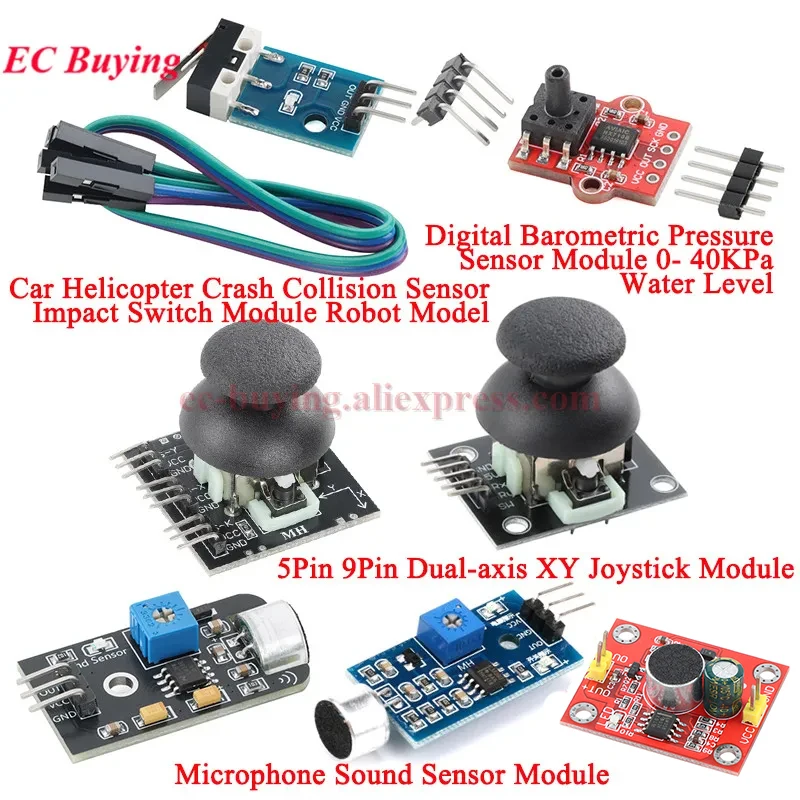 Car Helicopter Crash Collision Sensor Impact Switch Module Digital Barometric Pressure 0- 40KPa Water Level Sound XY Joystick