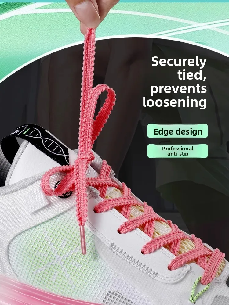 أربطة ميكرو فضفاضة لأحذية لي-نينغ فلاينج إلكتريك 4C الرياضية، أحذية ماراثون مضادة للانزلاق، حبل شعير مسطح ذو أسنان منشارية لل...