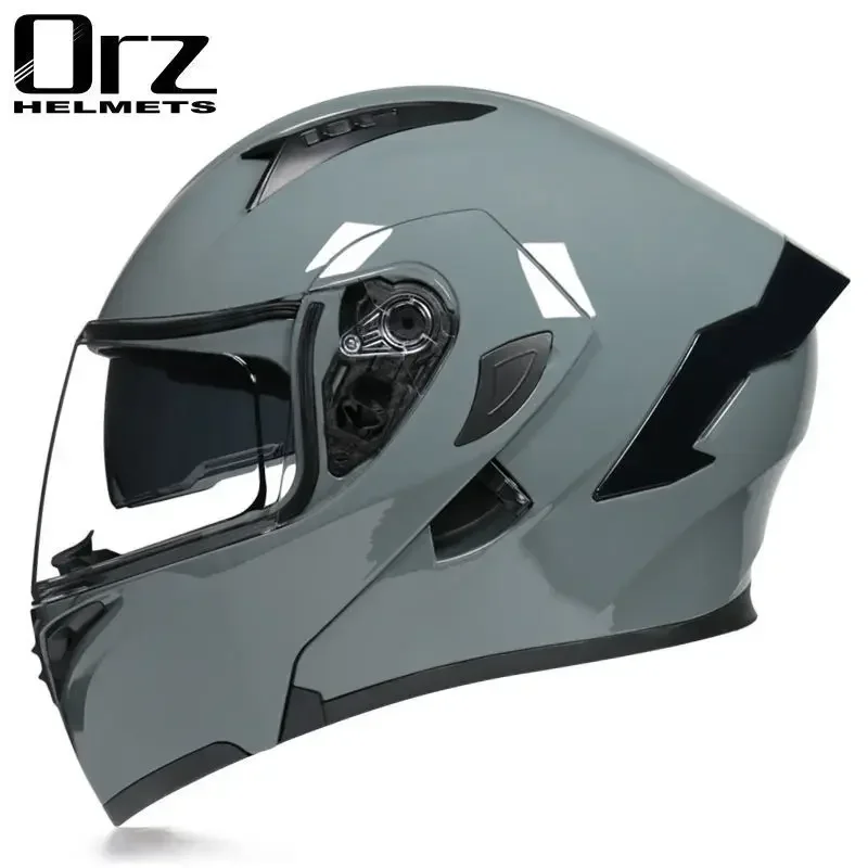 Hot Sales ORZ Fashion Motorcycle Helmet With Bluetooth Dual Mirror Film Head Helmet Men's Women Motorcycle Four Season Tail Wing