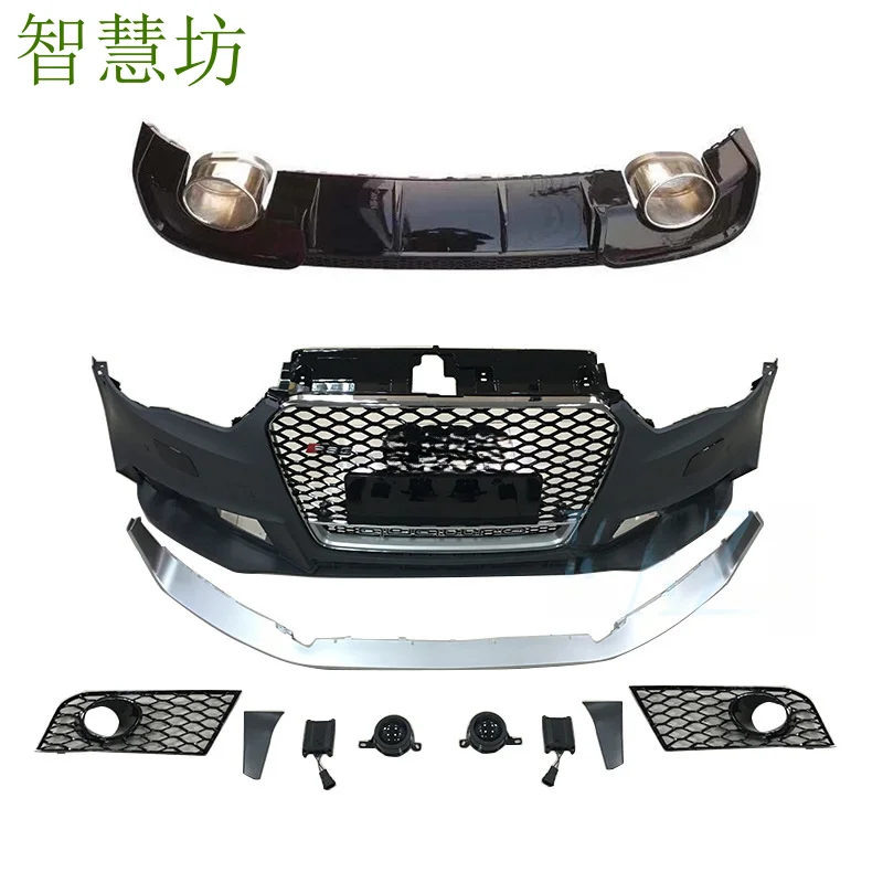 

Suitable For 14-16 Audi A3 Modified To RS3 Body Kit, Hatchback Sedan RS3 Front Bumper And Rear Lip A3 Modification