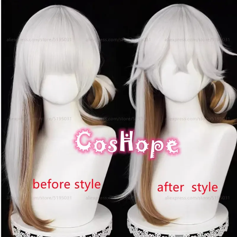 

2025 Карман для лекарств 60 см, серебристый, белый, коричневый, аниме, парик для косплея, термостойкие синтетические парики