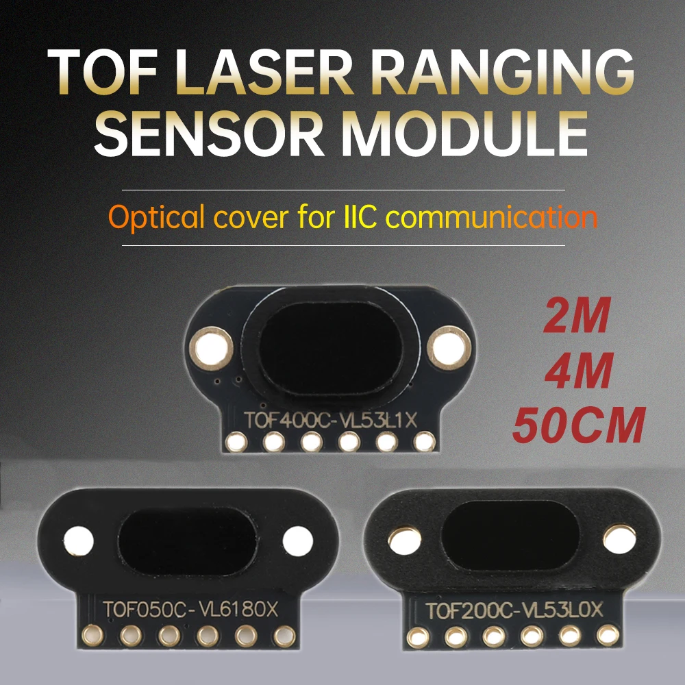 TOF050C 200C 400C Laser Distance Sensor Module ToF Time-of-Flight Distance IIC Output for Arduino VL6180X VL53L0X VL53L1X