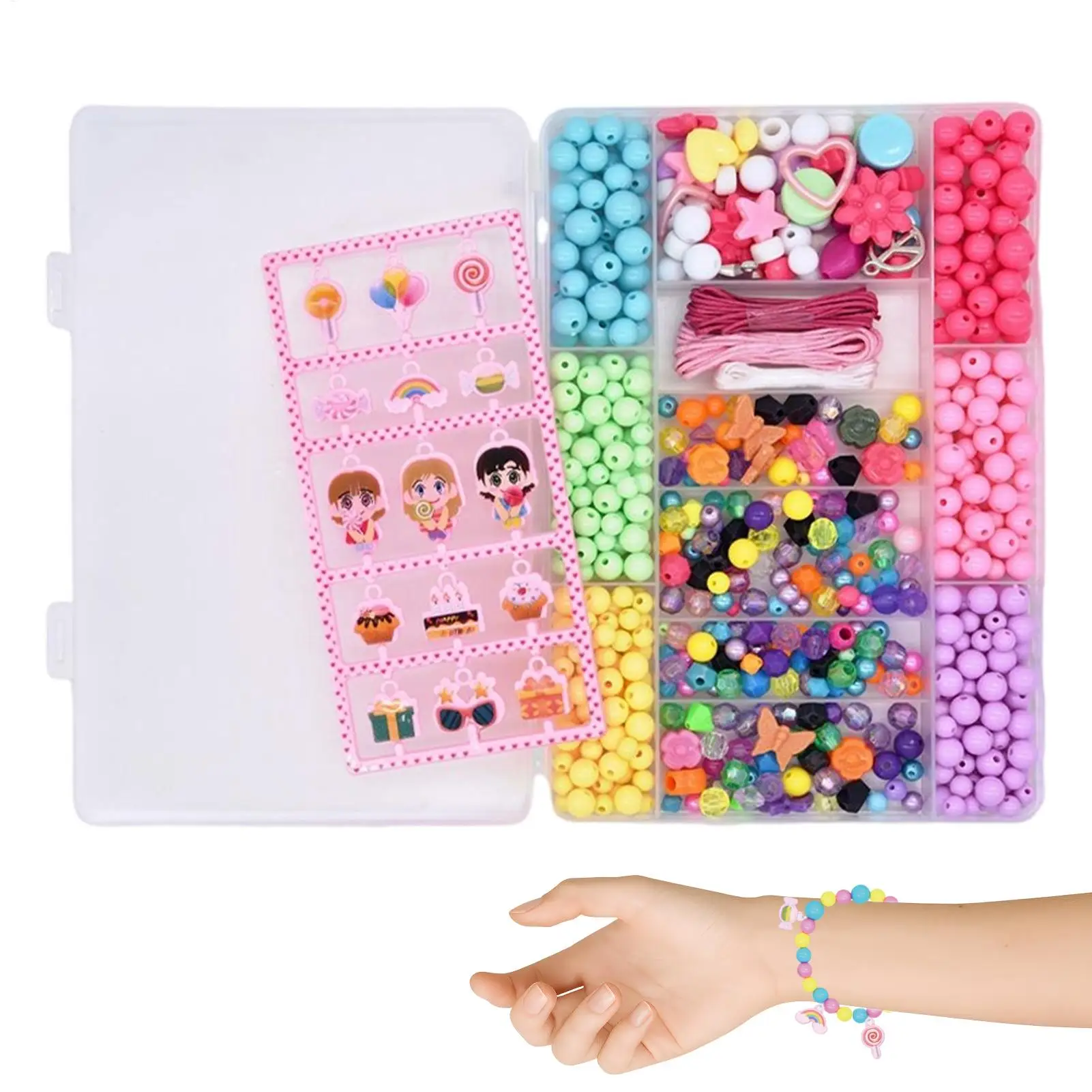Bracelet Making Beads Jewelry Making Kit Beads Portable Arts Activities Hobby Craft Supplies Toy Set For Boys Girls Kids Son