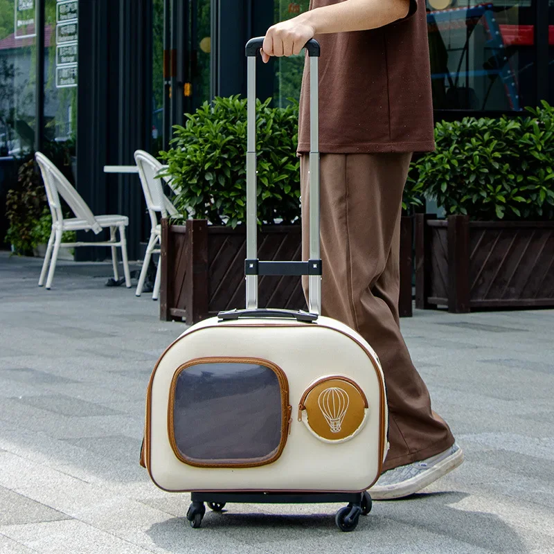 

Trolley Suitcase Luggage with Wheels Breathable Pet Cat Backpack Large Capacity Pet Stroller Portable Outdoor Pet Luggage