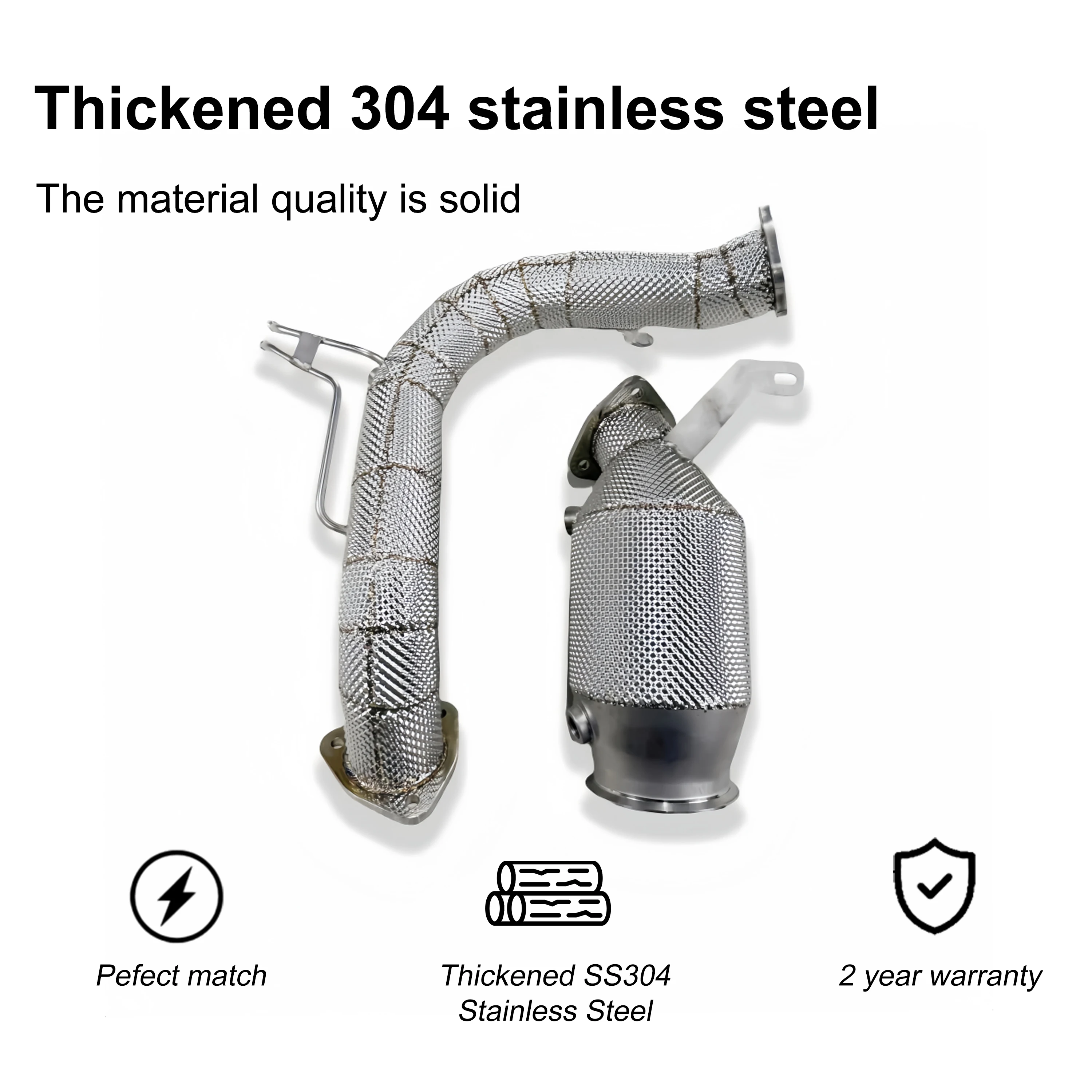 ACE Hochleistungs-Downpipe & Frontrohr aus SUS304 für Audi A4 A5 A6 A7 Q5 2.0T B9 B9.5 Auspuffrohr Auto-Zubehör – Detail 7