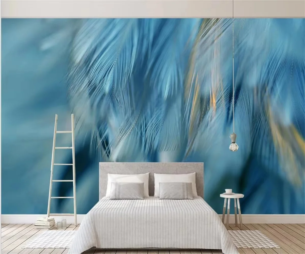 Custom wallpaper Nordic small fresh and simple feather background home decoration living room bedroom 3d wallpaper