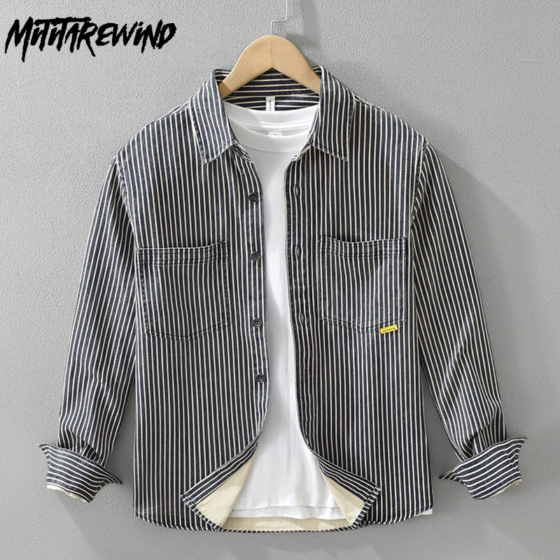 

Японская винтажная клетчатая рубашка, мужские весенне-осенние повседневные рубашки из чистого хлопка, рубашки с длинными рукавами и лацканами, мужские рубашки высокого качества