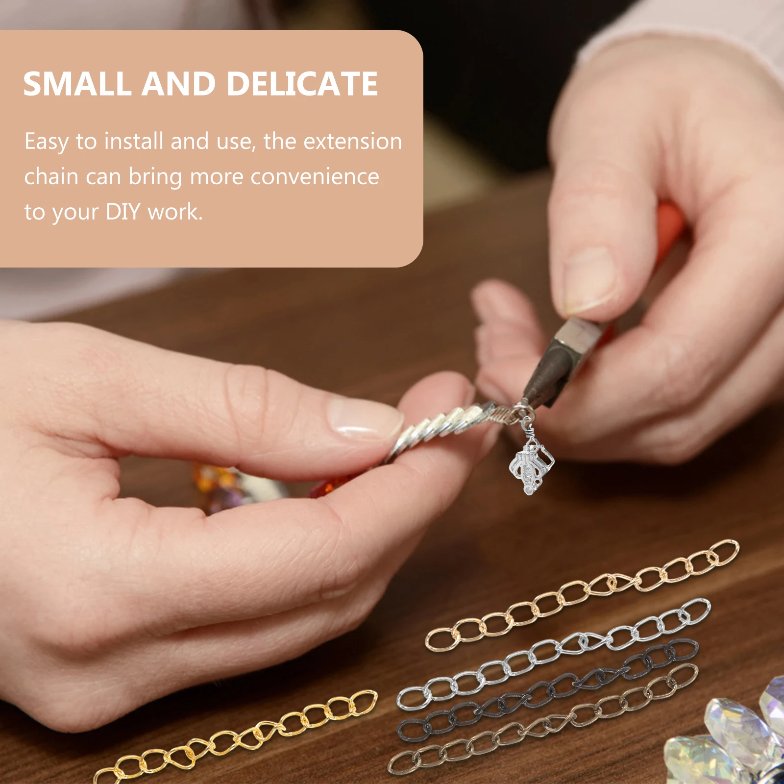 

300 Pcs Necklace Extension Chain The Silver Iron Chains for Jewelry Making Bracelet Diy