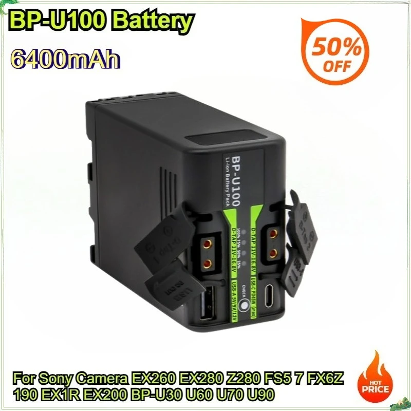 

BP-U100 Digital Battery with PD45W Fast Charging for Sony Camera EX260 EX280 Z280 FS5 7 FX6 Z190 EX1R EX200 BP-U30 U60 U90 U70
