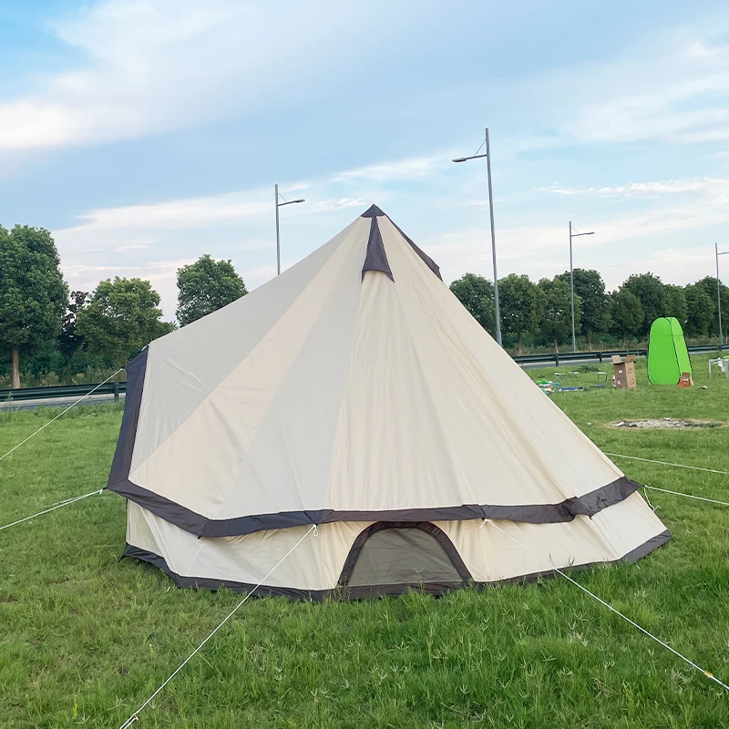

High Quality 3M 4M Canvas Cotton Winter Double Layered House Sale 6M Bell Luxury Yurt Glamping Tents