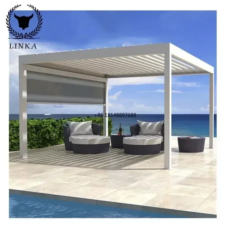 Pérgolas De Madera motorizadas para exteriores, pérgola De aluminio, carpa Bioclimática, Gazebo, techo, el más barato