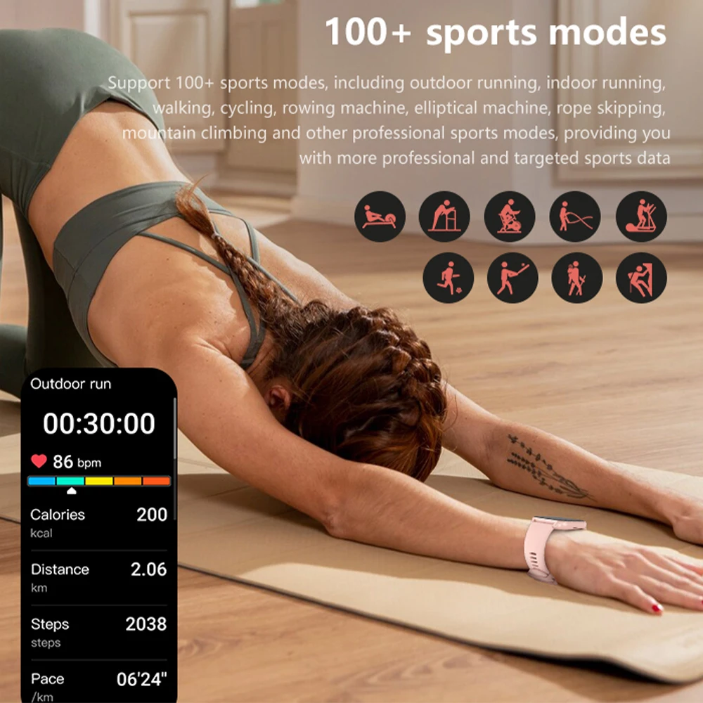 GEJIAN جديد الرجال ساعة ذكية 1.83 بوصة HD شاشة معدل ضربات القلب الأكسجين في الدم مراقبة ضغط الدم بلوتوث دعوة النساء Smartwatch #4