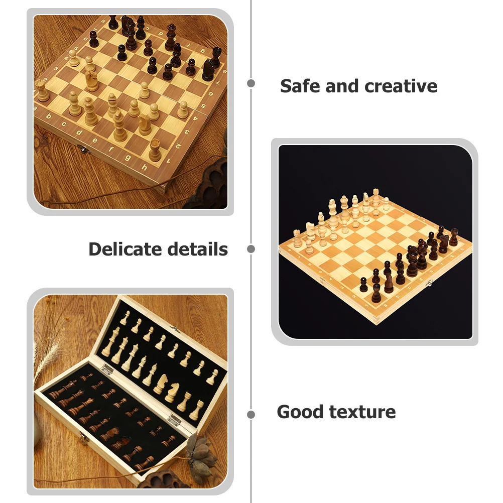 

1Set Premium Wood Board Foldable Travel Friendly Design Ideal Gift for Chess Lovers Educational Game Set