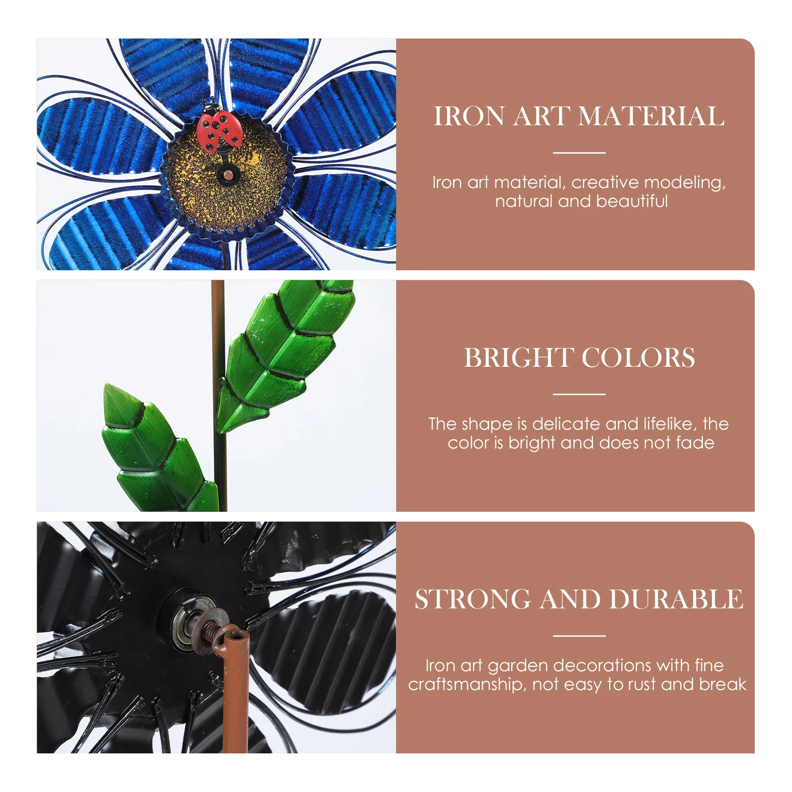 

Iron Art Windmill Decorative Adornment nament Rotating Garden Courtyard Spin Windmills Smooth Polished Surface
