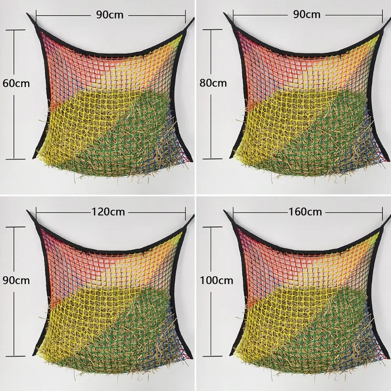 2-Pack Assorted-Color Hanging Hay Nets, Small-Mesh Hay Nets for Outdoor Horse Feeding