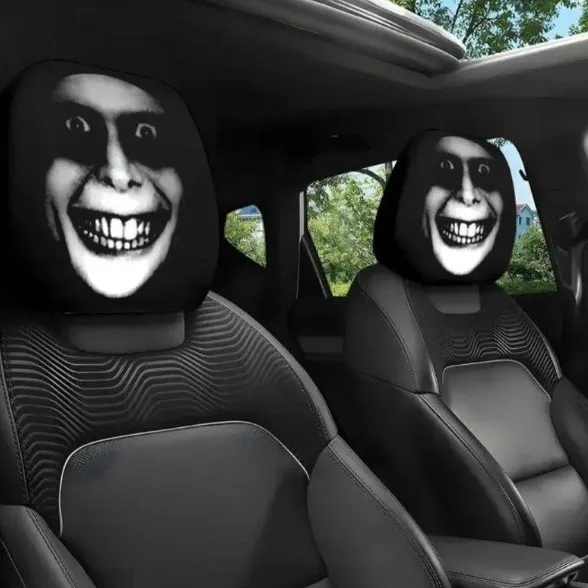 

2 шт., чехлы на подголовники автомобиля с жутким черепом на Хэллоуин, универсальные эластичные чехлы для большинства автомобилей, забавные автомобильные аксессуары для интерьера