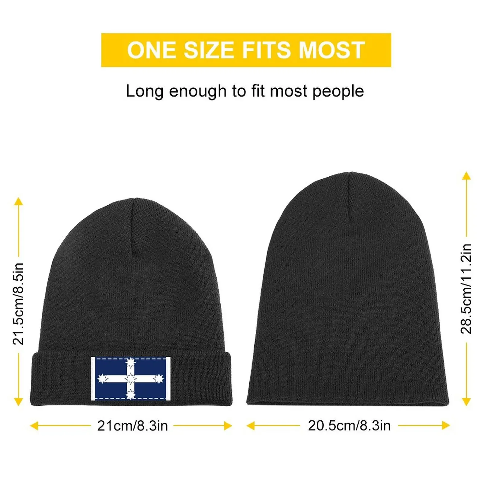 Eureka Flag Knitted Cap Big Size Hat tea Hat Luxury Brand fashionable Hats For Women Men's