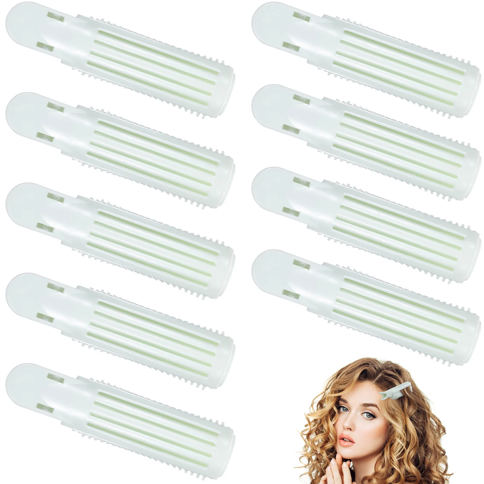 

10 Pcs Curlers Root Clips for Curly Hair Volume Curls Short Abs Bangs Pins Rollers