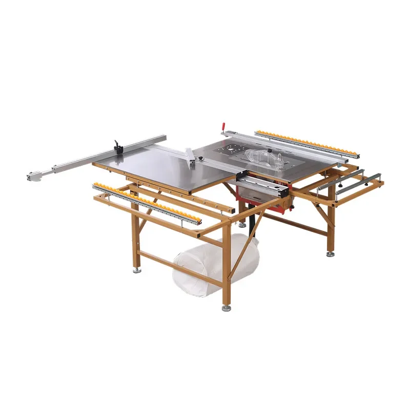 Single Phase Small Horizontal Double Blade Circular Bench Saw Wood Panel Slide Table Saw Machine