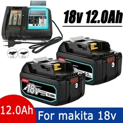 Original for Makita 18V 12.0Ah Rechargeable Power Tools Battery With LED 18650 Li-ion Replacement LXT BL1860B BL1860 BL1850