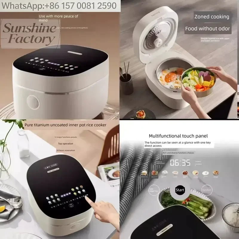 High-end New Arrival High Appearance Pure Titanium Inner Liner Electric Multi-function Large Capacity Non-coated IH Cooker