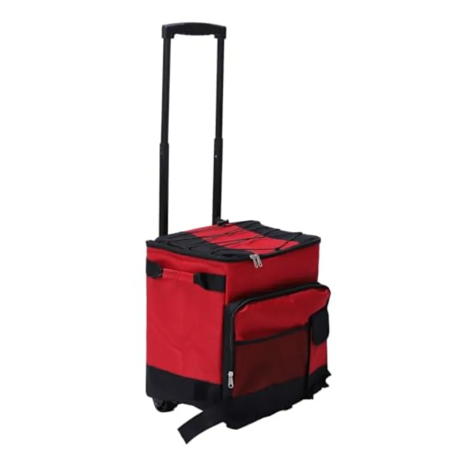 

Soft Cooler with Wheels, Collapsible 43L Large Rolling Cooler, Portable Rolling Leakproof Insulated Box Ice Packs Cooler Bag on