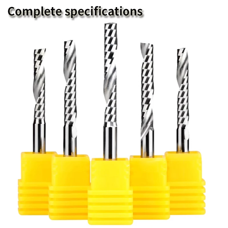 مطحنة نهاية سبائك كربيد فلوت واحدة من KARBEIDE لمعالجة الخشب عالية السرعة والأكريليك والبولي فينيل كلوريد وMDF والبلاستيك وما إلى ذلك