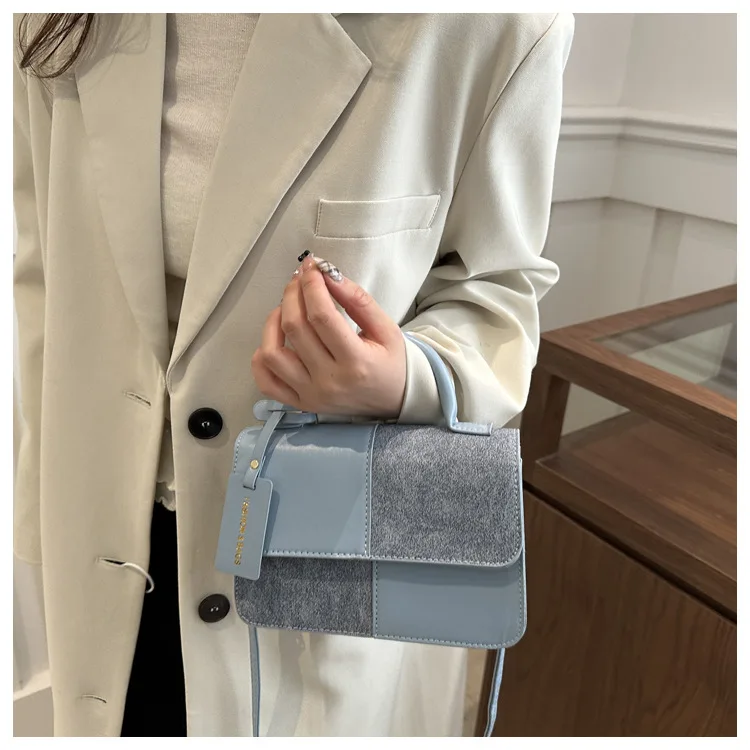 Damen-Aktentasche Handtasche Crossbody Schultertasche mit Druckknopfverschluss Alltagstasche Geometrisches Muster Formelle Arbeitstasche – Detail 11