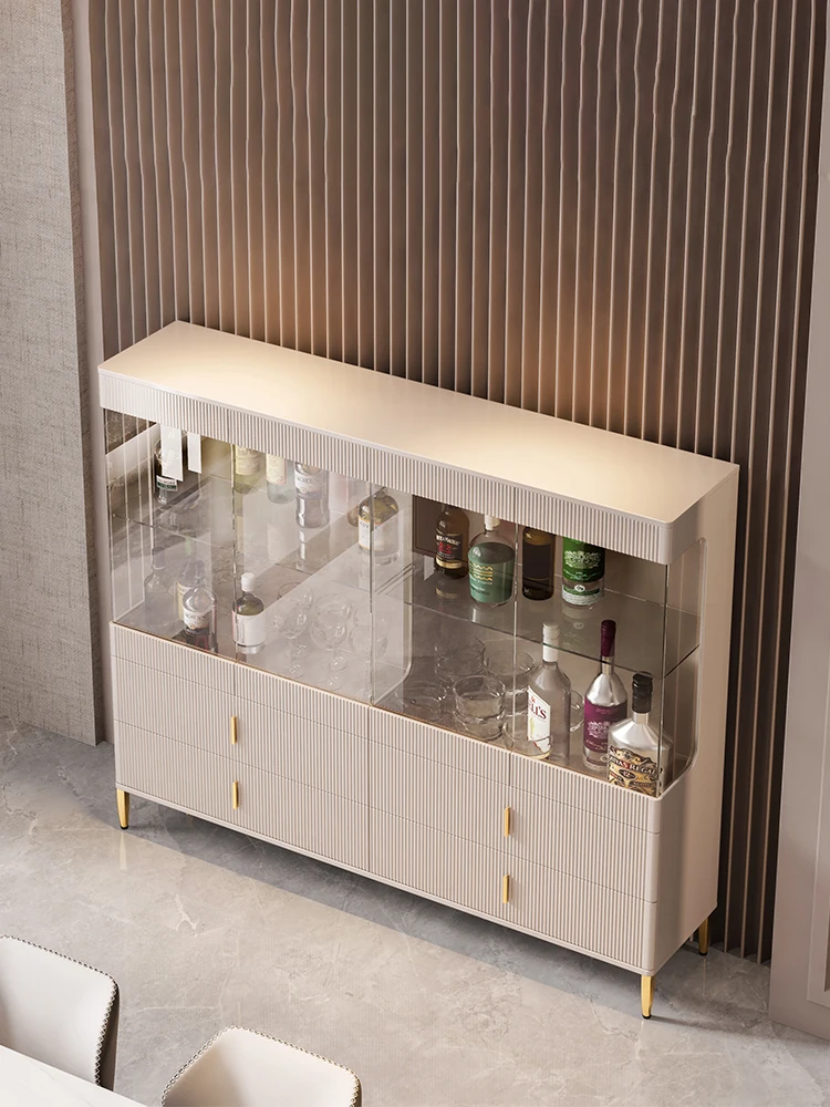 

Light luxury wine cabinet against the wall of the living room display cabinet modern simple glass door high-grade household soli