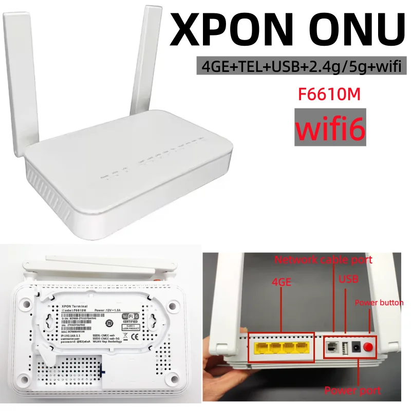 

НОВЫЙ XPON ONU WiFi6 F6610M: Новейший двухдиапазонный маршрутизатор GPON/EPON ONT 2.4G/5G, одноволоконный, одномодовый FTTH-модем с английской прошивкой