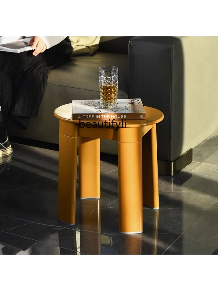 Creative Designer Short Stool Nordic Home Living Room Modern Minimalist Dopamine round Stool Living Room Furniture